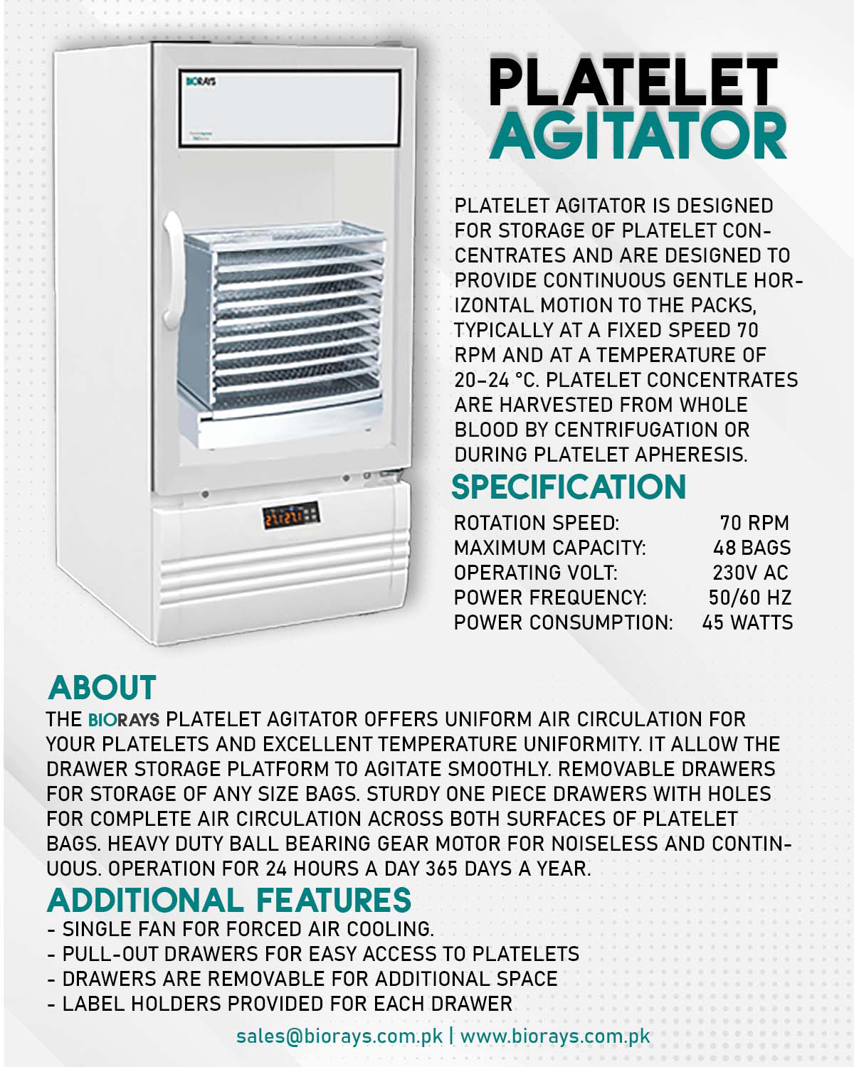 Platelet Agitator - Compliant with PHC and SHCC Standards for Reliable Blood Platelet Storage