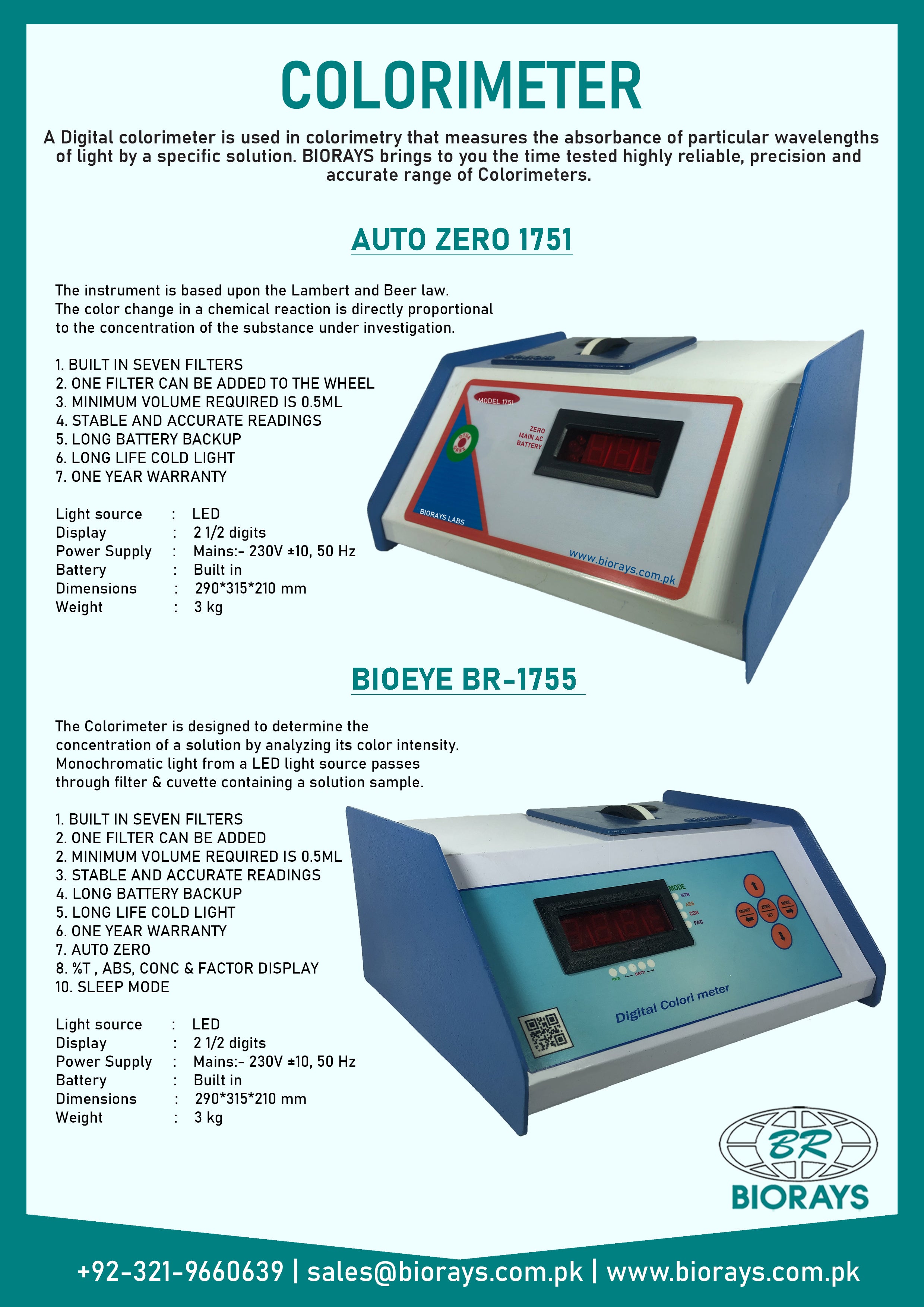Biochemistry Colorimeter Colorimeter 3in1 | Biorays